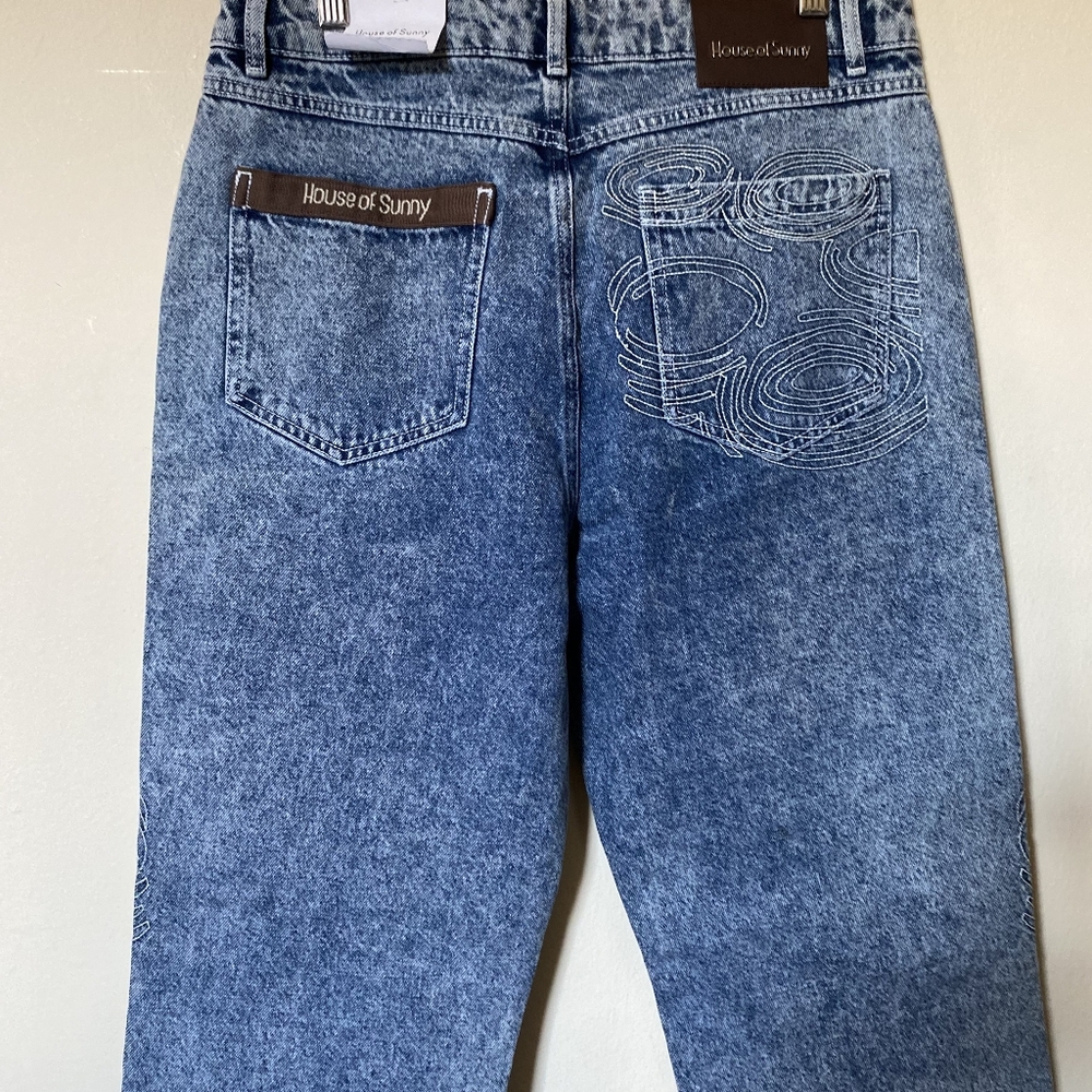 HOUSE OF SUNNY | Acid-Wash Straight   Leg Jeans